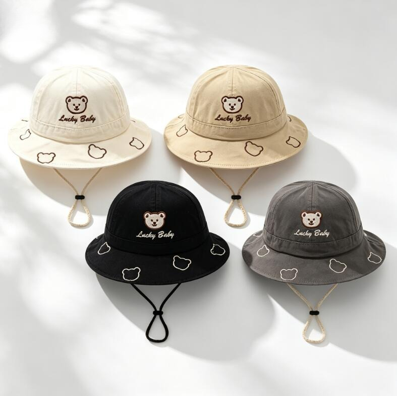 Bucket Hat Cotton - 2026 Sevimli Karikatür Ayı Bebek Kova