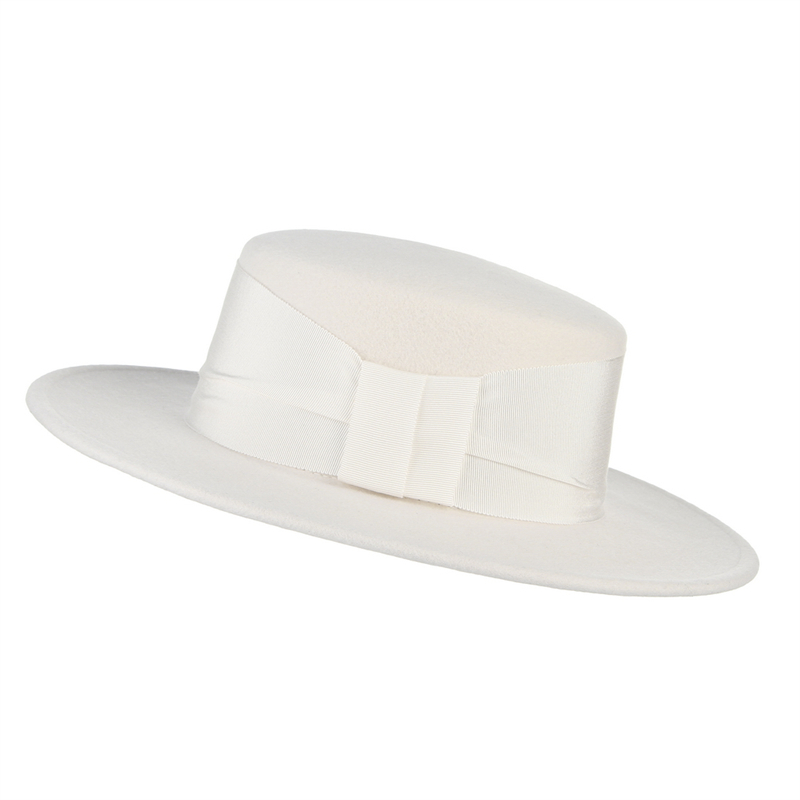 Fedora Hat Wool - %100 Yün Beyaz Sonbahar Kış Fötr