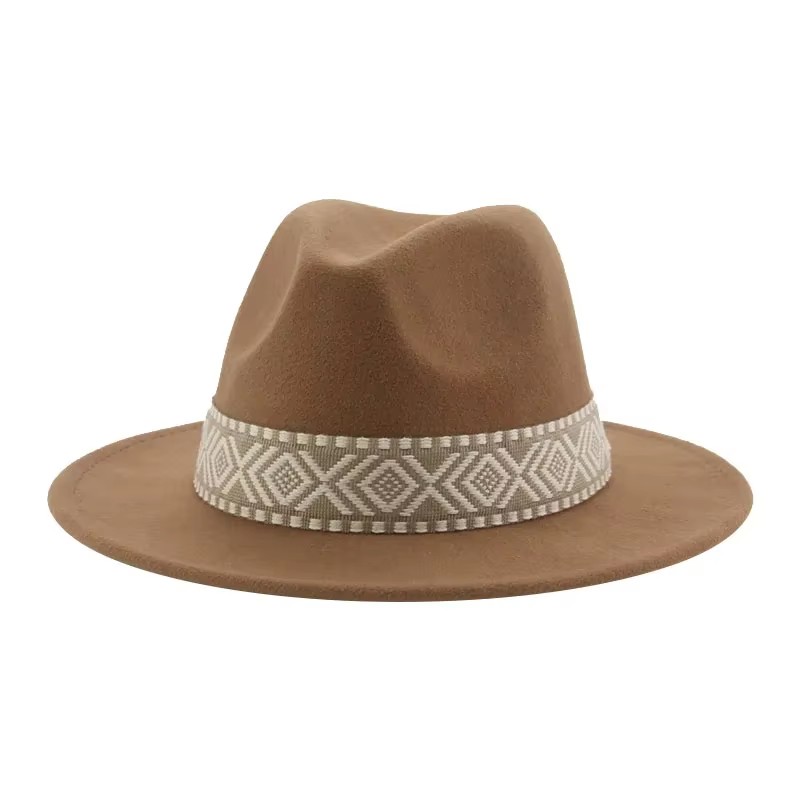 Fedora Hat Wool - Panama şapka batı kovboy şapkaları kadınlar