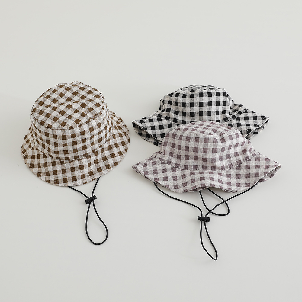 Bucket Hat Cotton - Geniş kenarlı sonbahar güneş şapkası bebek