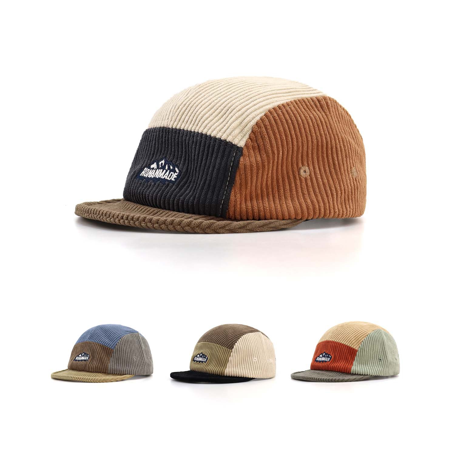 Corduroy Cap 5 Panel - Kadın Yumuşak Dokulu Kadife Blok Renk