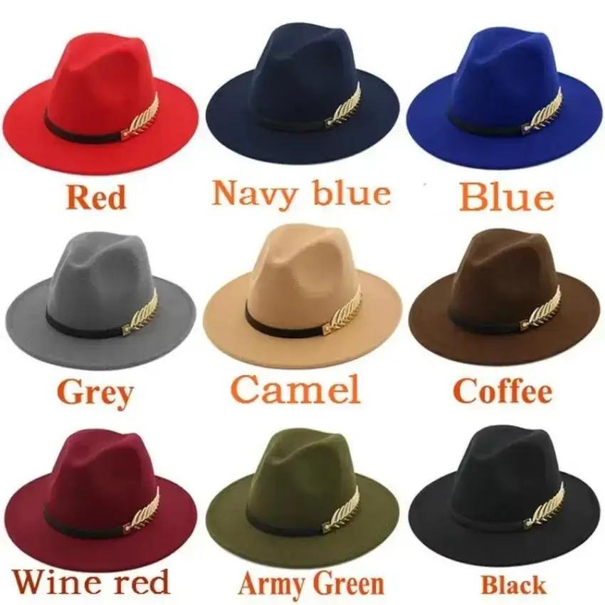 Fedora Hat Wool - Basit Moda Resmi Durum Çiftler Yün