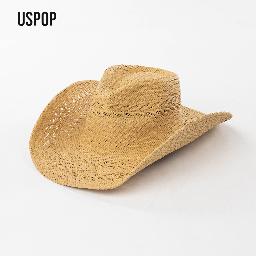 Cowboy Hat Straw - USPOP Kadın Yazlık Hasır Kovboy Şapkası
