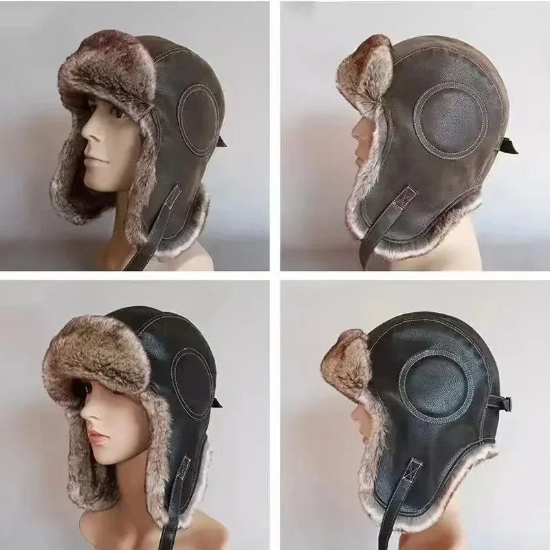 Trapper Hat Ear Flap - Deri Kışlık Bere Kulaklıklı Rüzgar Geçirmez