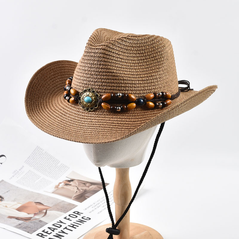 Cowboy Hat Straw - Hasır batı kovboy şapkası kadın erkek