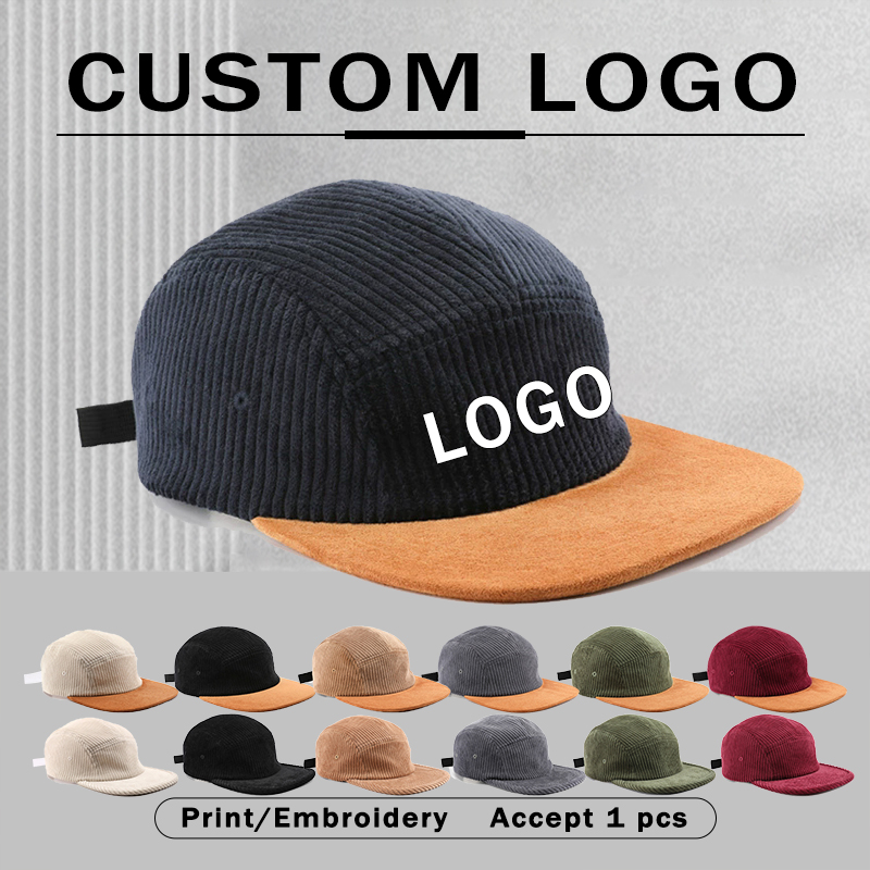 Corduroy Cap 5 Panel - Yeni 5 Panel Eklemeli Kordonlu Beyzbol