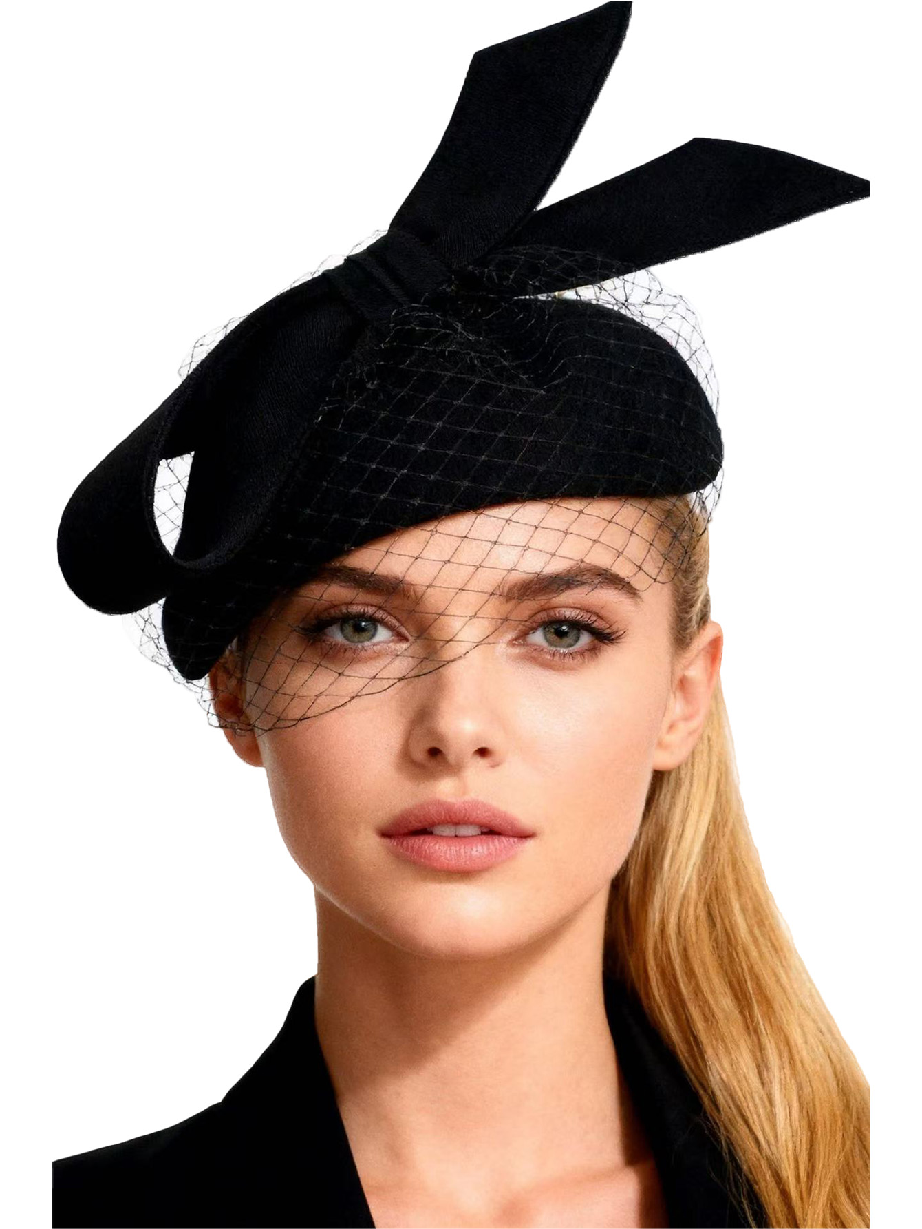 Fedora Hat Wool - Fransız Beyaz Bere Şapkası, Fiyonklu Yün