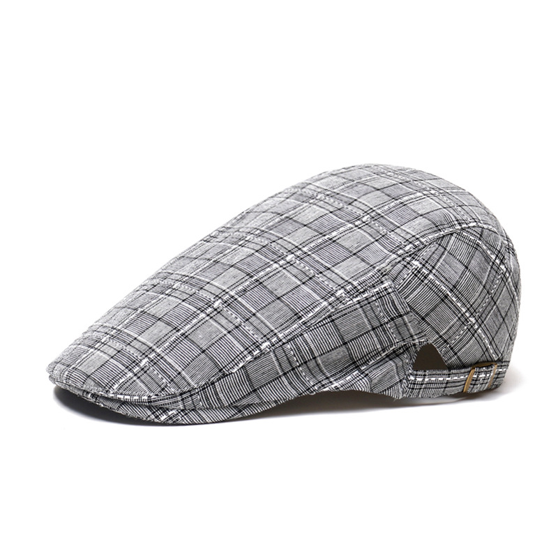 Newsboy Cap Ivy - Ayarlanabilir Tokalı Unisex Pamuklu Ekose Gazeteci