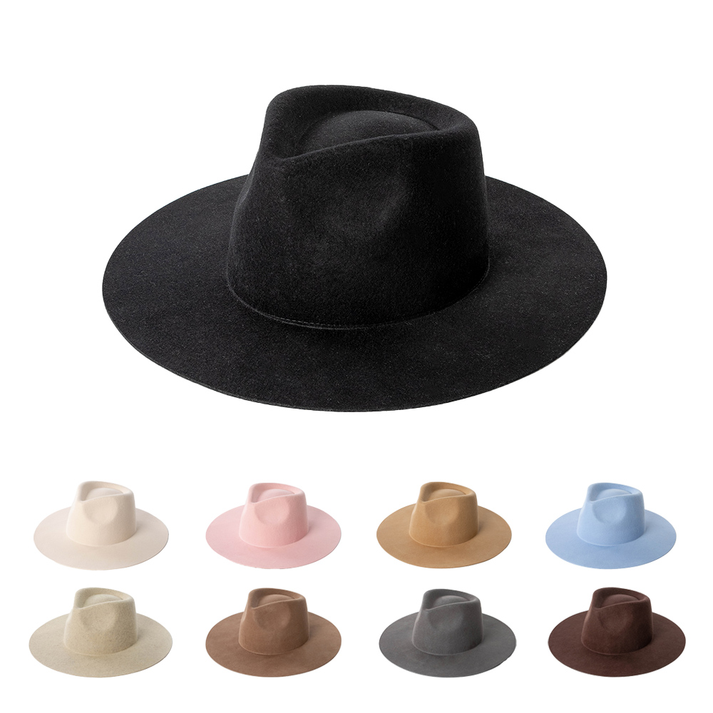 Fedora Hat Wool - %100 Yün Keçe Fötr Şapka Geniş