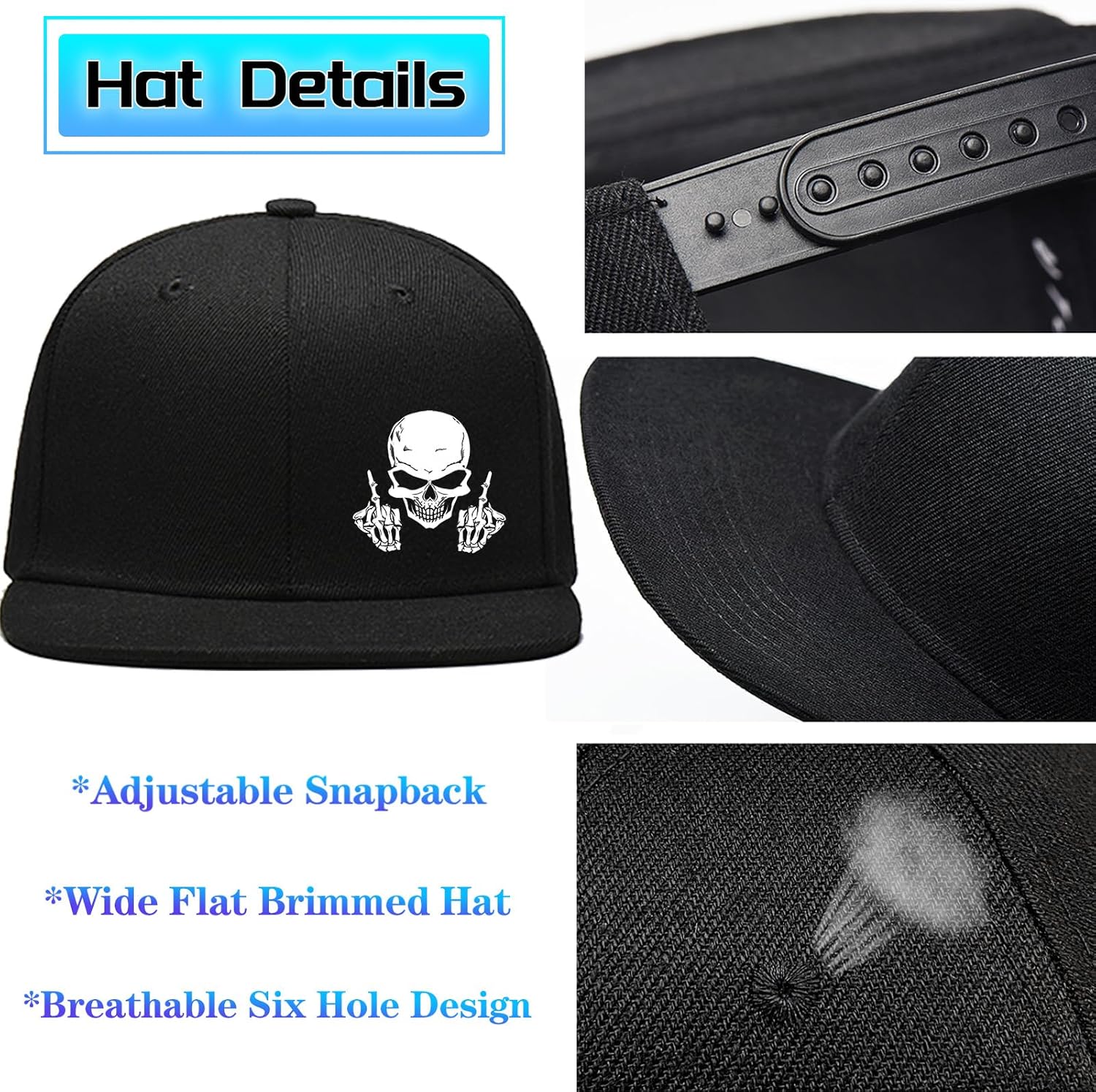 Erkekler için Kafatası Orta Pa - Snapback Hat Flat incelemesi ve fiyatı